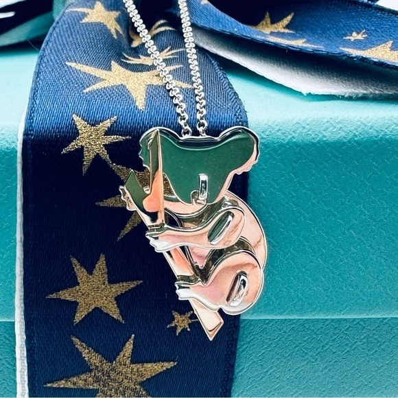 LIMITED Tiffany & Co. Save the Wild Koala Necklace in 18K Rose Gold and Silver - Picture 4 of 10